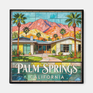 Imán Palm Springs California Vidrio emplomado🌴