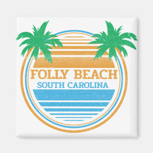 Imán Palm Trees de Folly Beach South Carolina