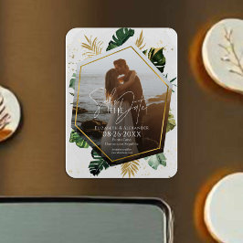 Imán Palm Trees Tropicales Foto Gilded Save La Fecha