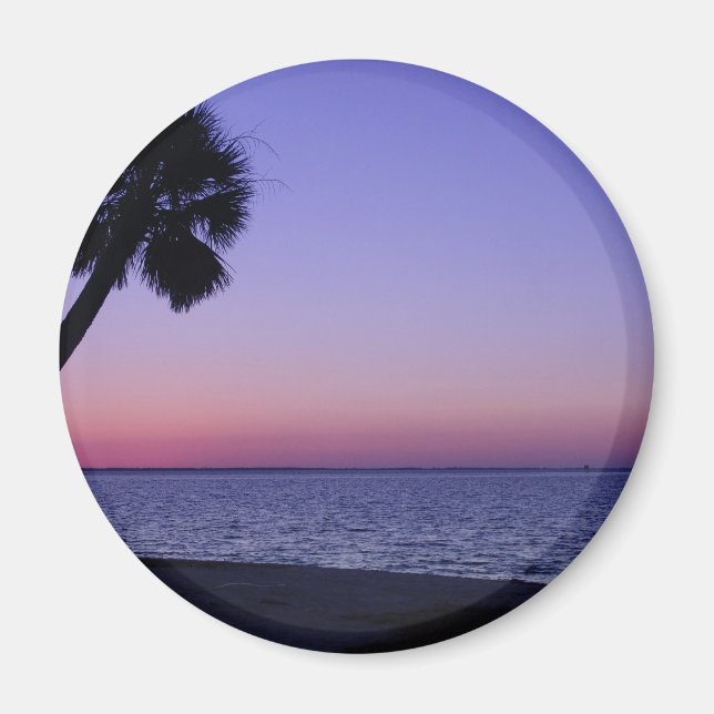 Imán Palma solitaria en morado (Frente)