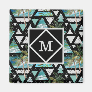 Imán Palmas y modelo de ondas geométricos abstractos