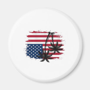 Imán Palmera Bandera Americana Patriótica Arte Vectoria