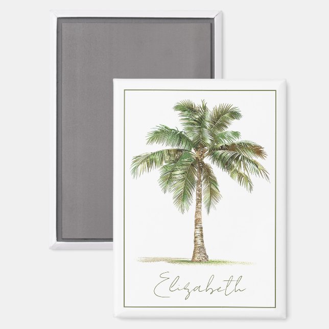 Imán Palmera Costera Personalizada (Anverso/Reverso)