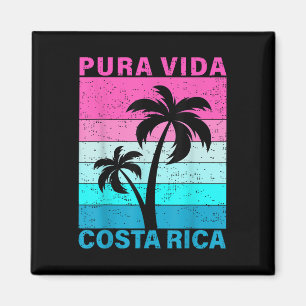 Imán Palmera del Atardecer Retro Costa Rica Vacaciones 