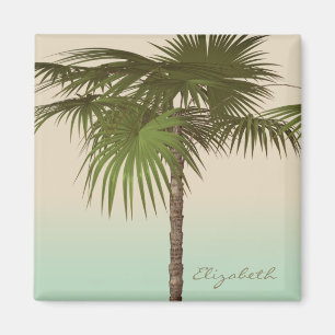 Imán Palmera Tropical Romántica - Personalizado
