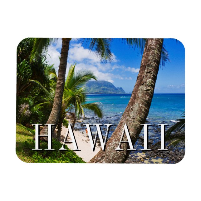 Imán Palmeras a lo largo de la playa Hideaways (Horizontal)