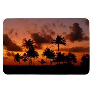 Imán Palmeras al atardecer - rojo