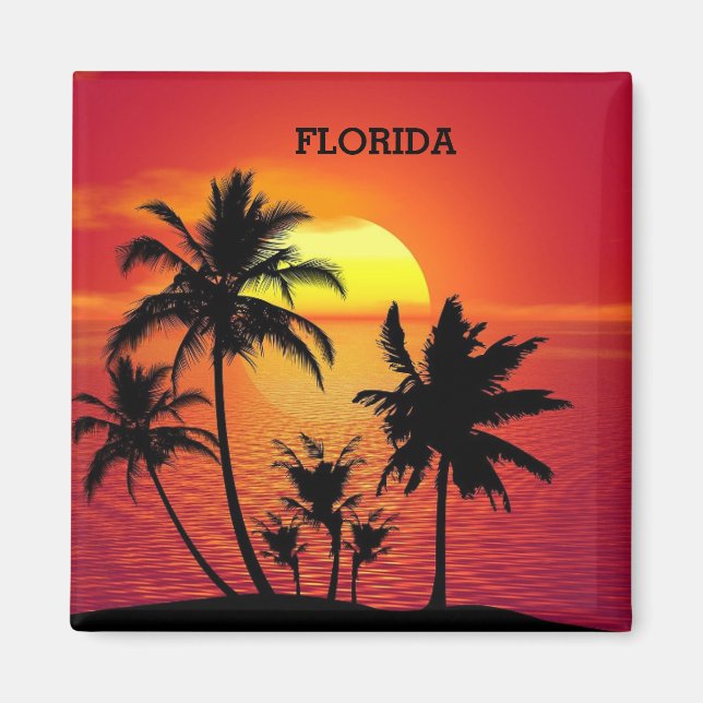 Imán Palmeras de Florida Sunset (Frente)