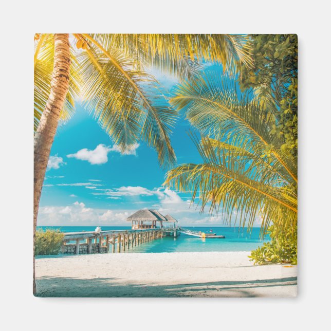 Imán Palmeras en un hermoso atardecer (Frente)