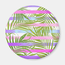 Palmeras tropicales rayas violetas rosas modernas