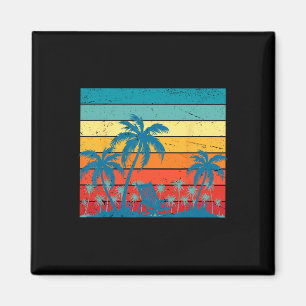 Imán Palmeras Tropicales Retro Y Verano De La Playa Del