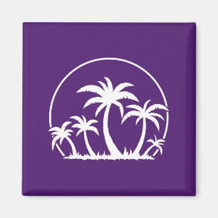 Imán Palmeras y puesta de sol en blanco