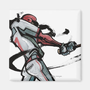 Imán Palo de balanceo del jugador de béisbol, vista