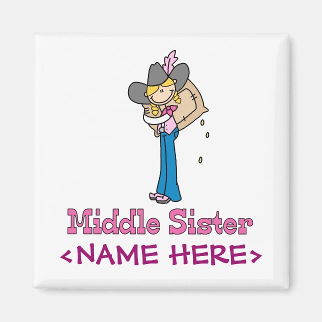 Imán Palo de la hermana media de la niña de vaca (Frente)