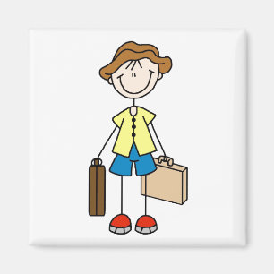 Imán Palo de vacaciones con maleta