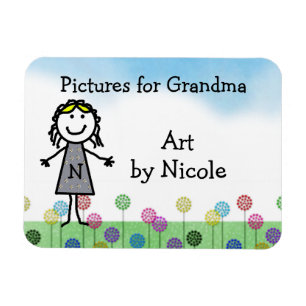 Imán Palo niño Chica Fridge Personalizado Art Flexi Ma