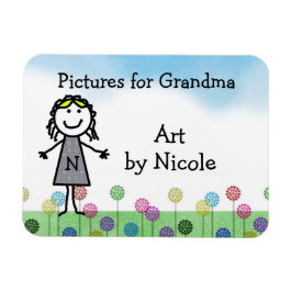 Imán Palo Niño Chica Fridge Personalizado Art Flexi Mag