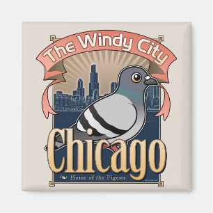 Imán Paloma retra de Chicago