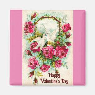 Imán Palomas Y Rosas Valentine Magnet