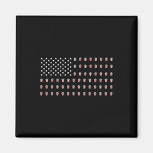 Imán Palomitas de comida bandera americana patriotismo