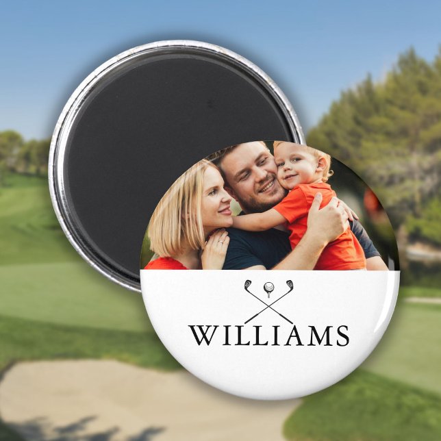 Imán Palos de Golf con Nombre Personalizado Foto (Personalized Name Golf Clubs Photo Magnet)