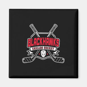 Imán Palos de Hockey Chicago Blackhawks Negro Oficialme
