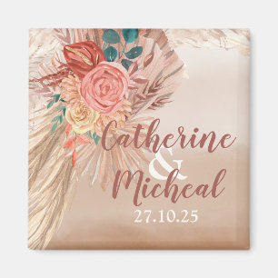 Imán Pampas Grass Floral Terracotta Boho Moda Boda