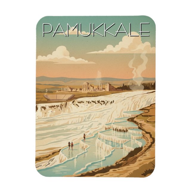 Imán Pamukkale Turkey Travel Postcard (Vertical)