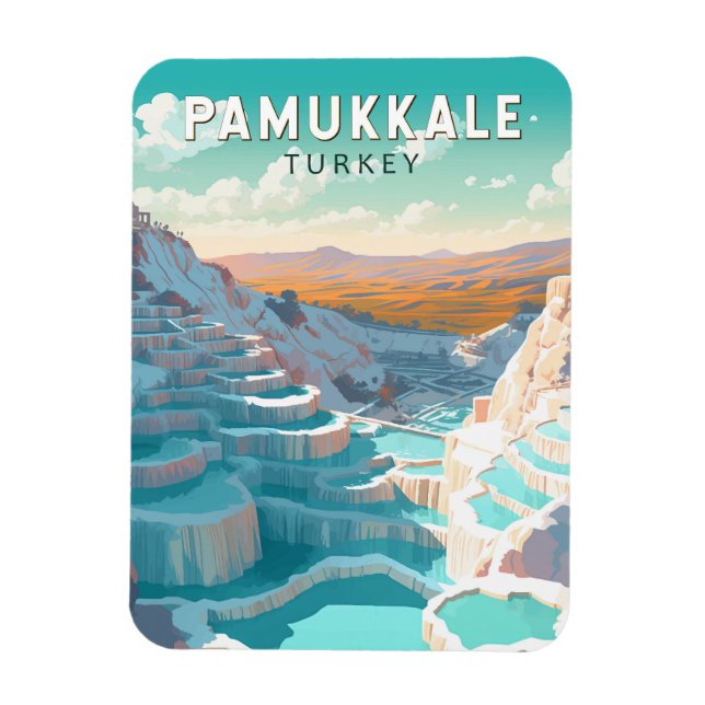 Imán Pamukkale Turquía Viaje de arte (Vertical)