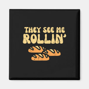 Imán Pan De Acción De Gracias Me Ven Rollin Divertido H