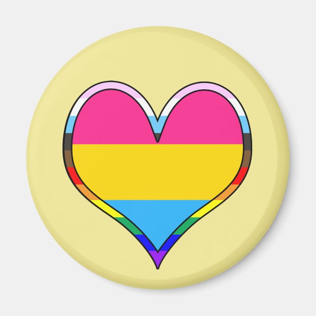 Imán Pan Pride Heart Magnet (Frente)