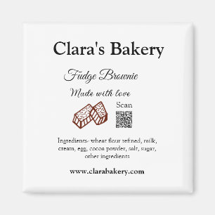 Imán Panadería brownie agrega ingredientes hechos con a