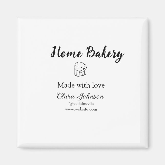 Imán Panadería casera añada tu nombre de texto personal (Frente)