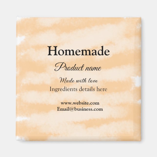 Imán Panadería casera hecha con sitio web de texto para (Frente)