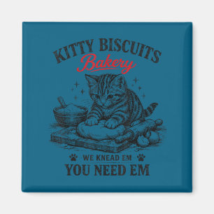 Imán Panadería de galletas gatito lindo vintage