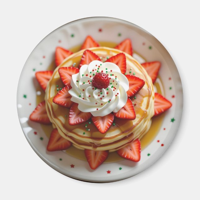 Imán Pancakes with Whipped Cream & Christmas Sprinkles (Frente)