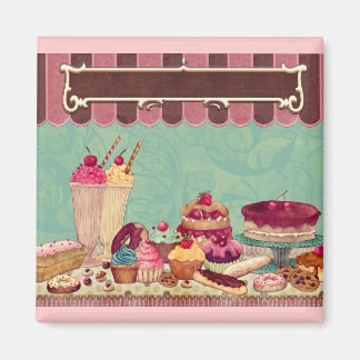 Imán Pancarta de Rótulo de pastelería de torta Fiesta