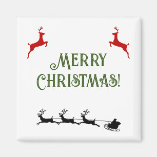 Imán Pancarta navideña reno rojo