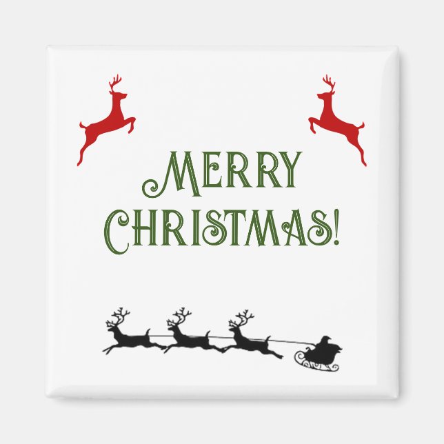 Imán Pancarta navideña reno rojo (Frente)