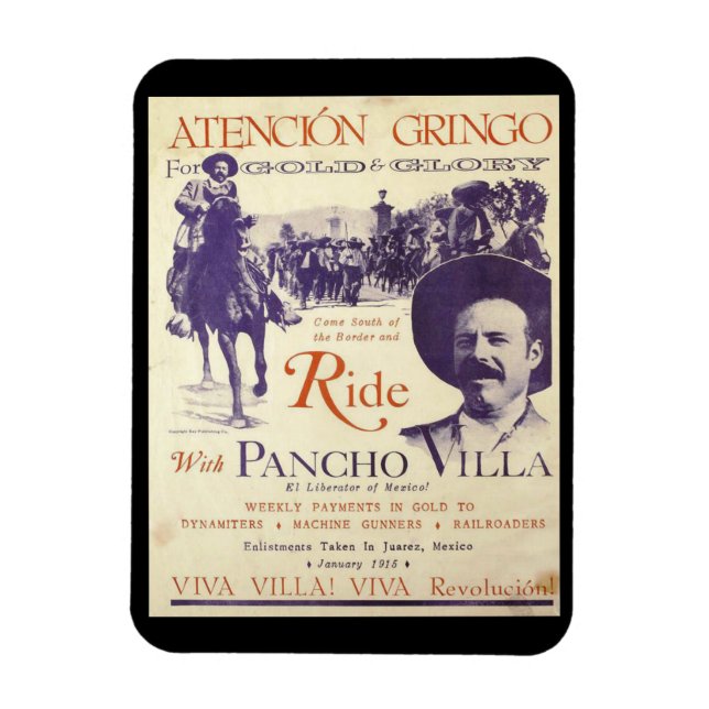 Imán Pancho Villa General Mexicano Cowboy fuera de la l (Vertical)