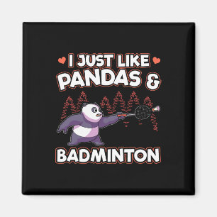 Imán Panda Badminton I Just Love Pandas