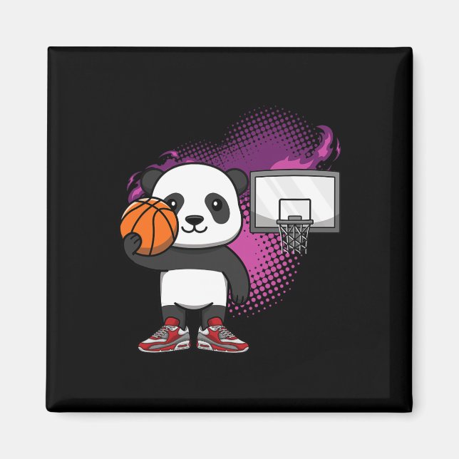Imán Panda Bear Bysketbyll Player Animal Lover Hoops Dr (Frente)