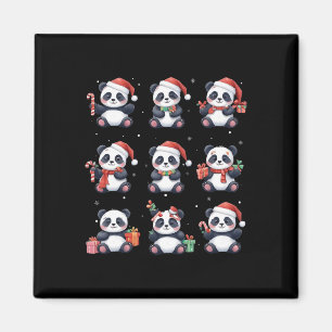 Imán Panda Bear Navidades Santa Hat Funny Animal Lover