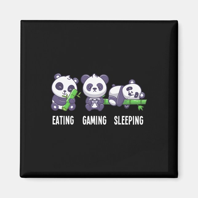 Imán Panda Comer Juguetes Dormiendo Para Juego Multijug (Frente)