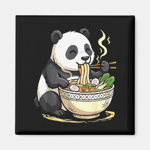Imán Panda comiendo fideos ramen divertidos