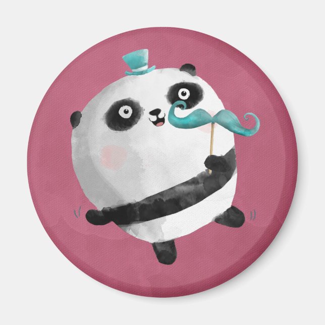 Imán Panda con bigotes (Frente)