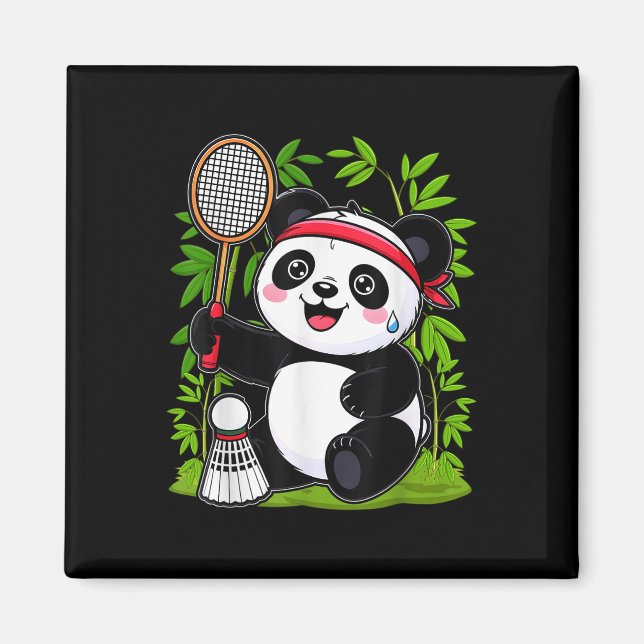 Imán Panda de bádminton exhausto - Ani de shuttle diver (Frente)