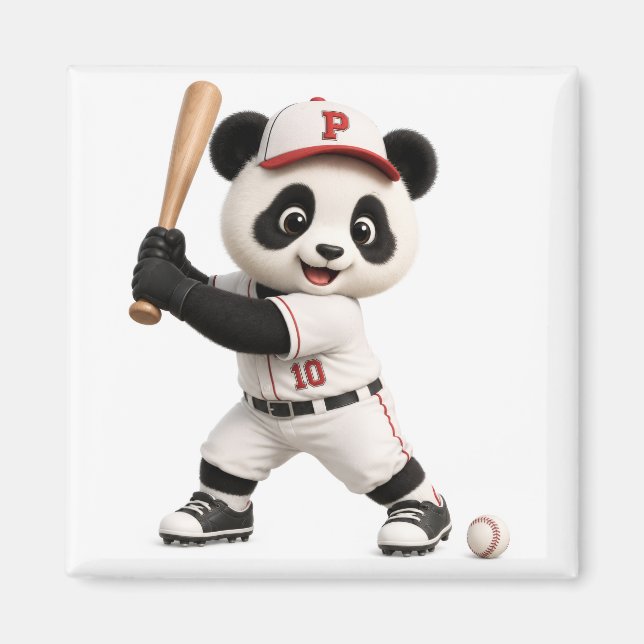 Imán Panda de béisbol (Frente)