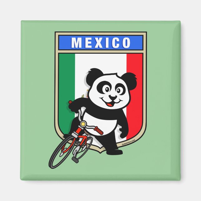 Imán Panda de ciclismo de México (Frente)