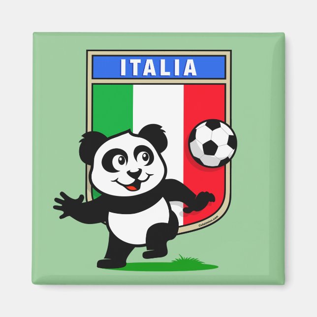 Imán Panda de fútbol de Italia (Frente)